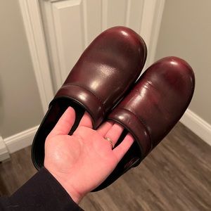 Dansko Red Leather Mules Professional Comfort